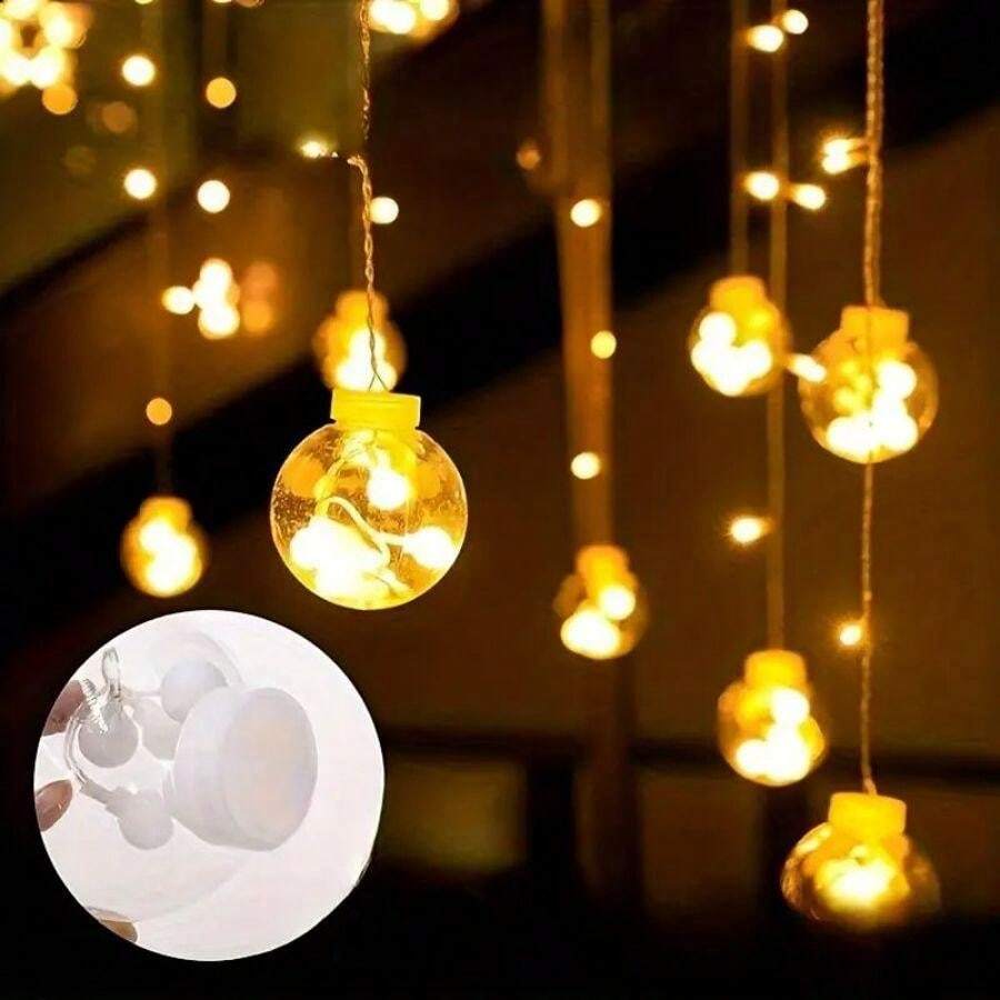 Guirlande lumineuse suspendue en forme de boule à rideau LED – Image 8