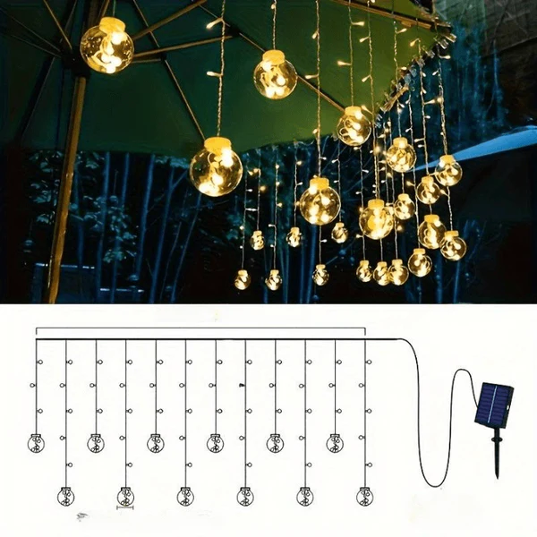 Guirlande lumineuse suspendue en forme de boule à rideau LED – Image 9